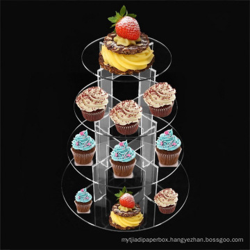 3/4 Tier Party Wedding Cup Cake Display Holder Round Circle Clear Acrylic Cupcake Stand